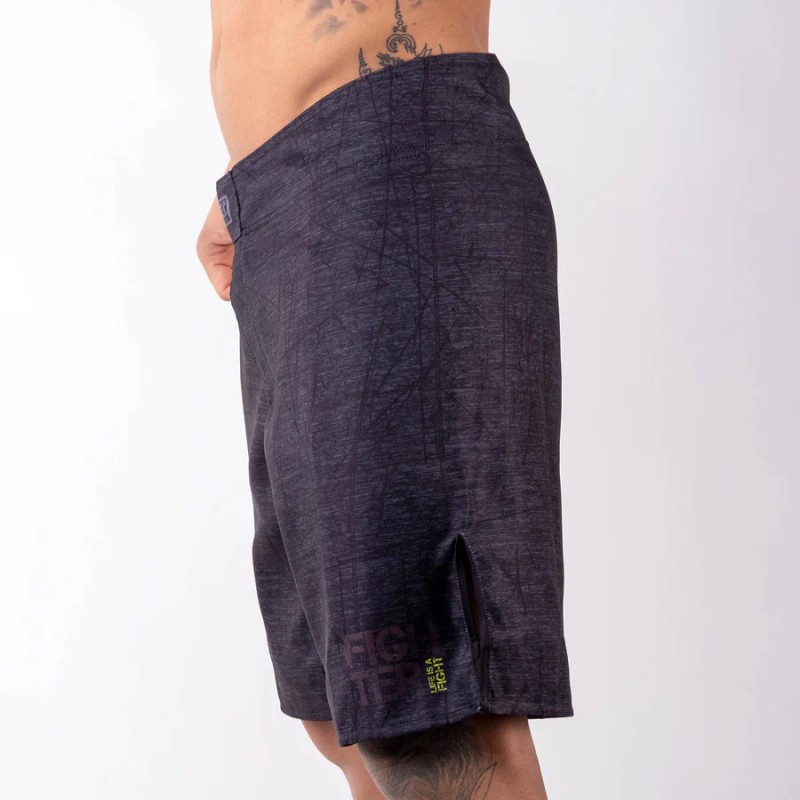Short de combat MMA - La vie est un combat - gris