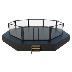 Cage de compétition MMA 7x7m + 1m de trottoir - noir