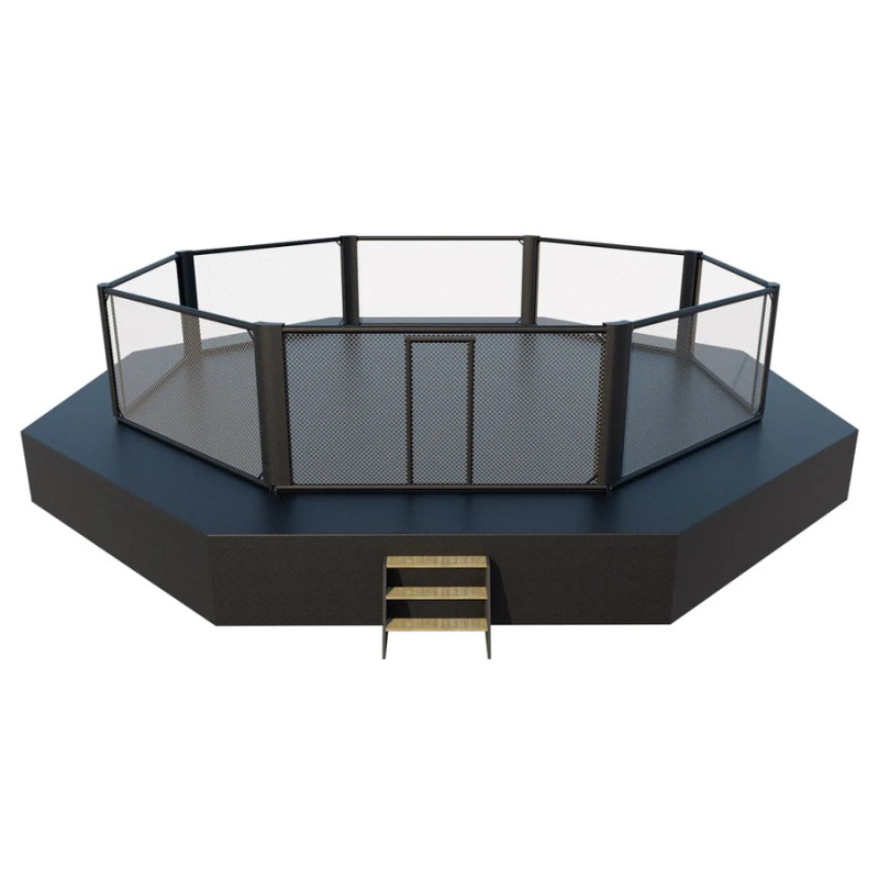 Cage de compétition MMA 7x7m + 1m de trottoir - noir