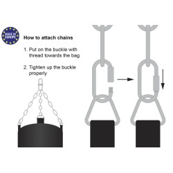 Sac de boxe Fighter Professional - blanc/or, 150 cm et 180 cm ;