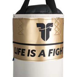 Sac de boxe Fighter Fitness 120 à 150 cm, noir/blanc