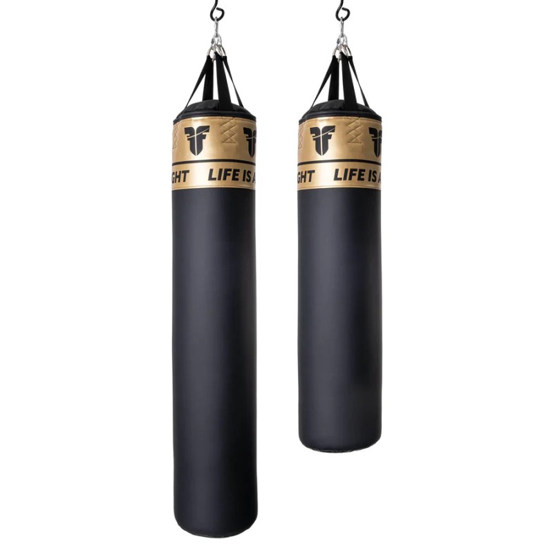Sac de boxe Fighter Fitness 120 à 150 cm, noir/blanc