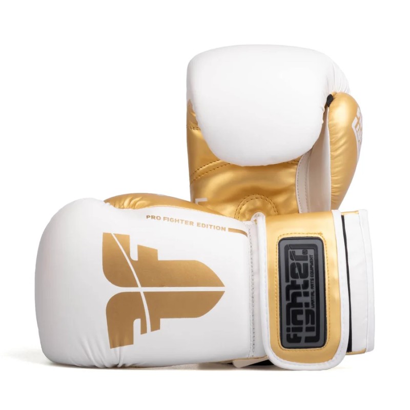 Gants de boxe Fighter Training PU - noir/or, FBG-TRP-001