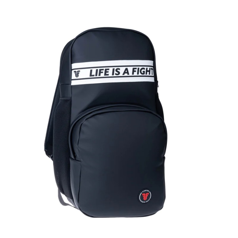 Sac à dos Fighter en similicuir - noir