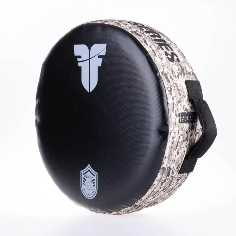 Bouclier rond de combat – La vie est un combat – Camouflage vert, FKSH-31