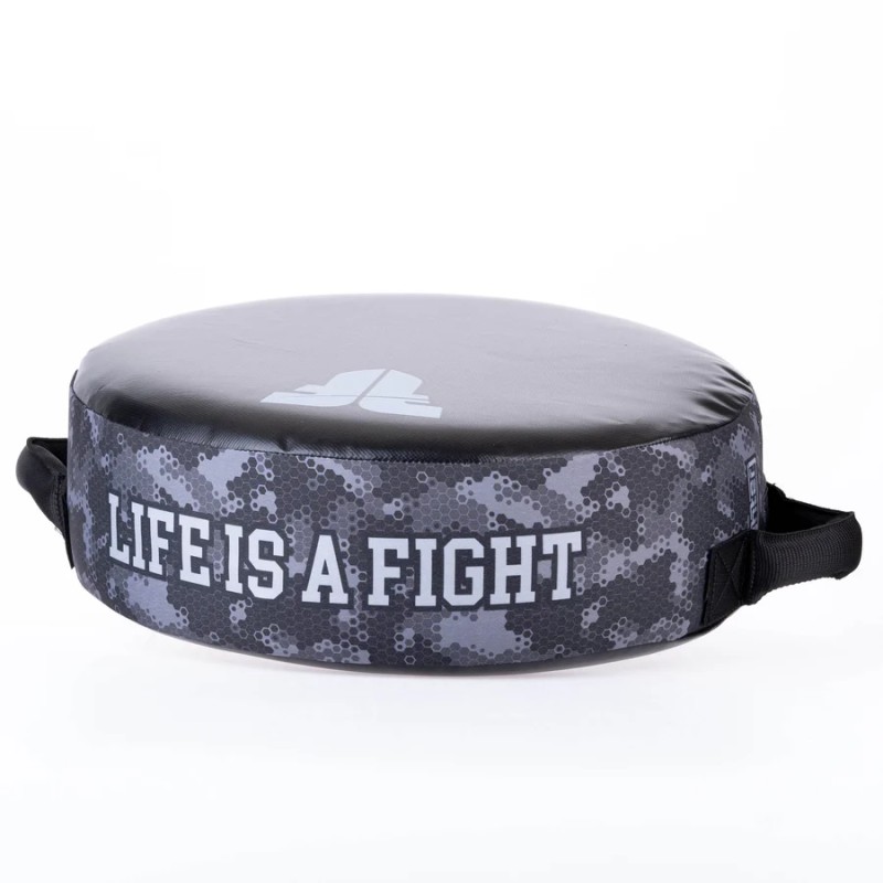 Bouclier rond de combat – La vie est un combat – Camouflage vert, FKSH-31