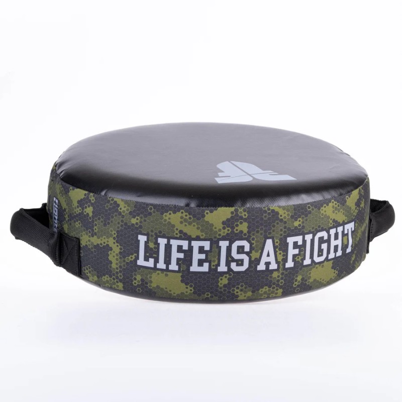 Bouclier rond de combat – La vie est un combat – Camouflage vert, FKSH-31