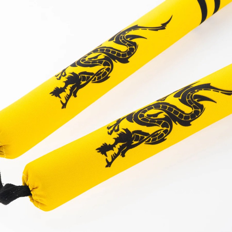 Nunchaku souple de combat - Dragon - jaune