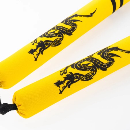 Nunchaku souple de combat - Dragon - jaune