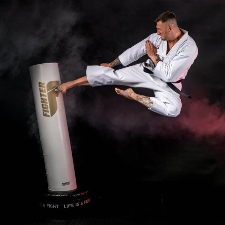 Sac de boxe autoportant Fighter Classic - blanc/rose