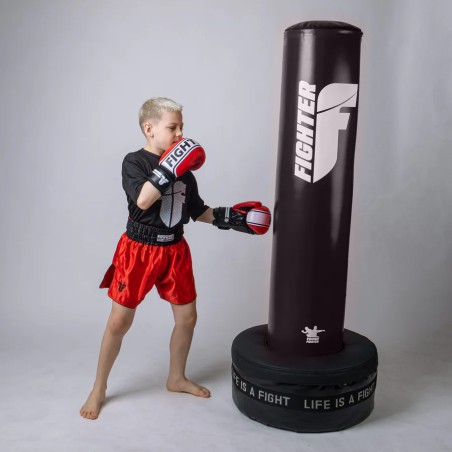 Sac de boxe autoportant Fighter YOUNG - blanc/rose