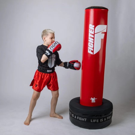 Sac de boxe autoportant Fighter YOUNG - blanc/rose