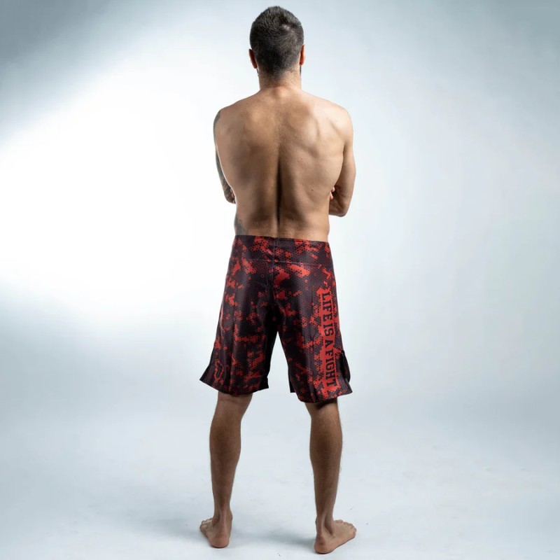 Short de MMA Fighter - Honeycomb - rouge, FSHM-16