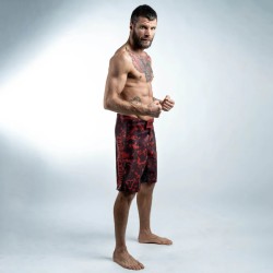 Short de MMA Fighter - Honeycomb - rouge, FSHM-16