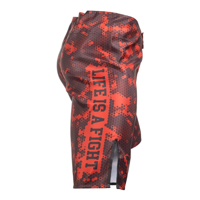 Short de MMA Fighter - Honeycomb - rouge, FSHM-16