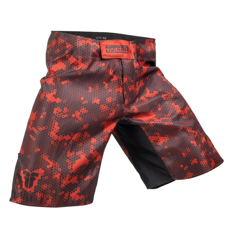 Short de MMA Fighter - Honeycomb - rouge, FSHM-16