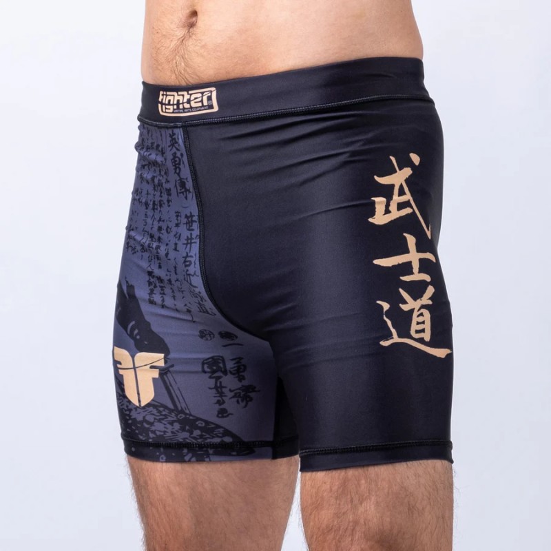 Short de compression MMA Fighter Samurai - noir/or, FCSM-01-SAM