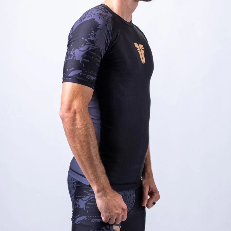 Rashguard de combat Samurai à manches courtes - noir/or, FRSG-SAM-01-SS