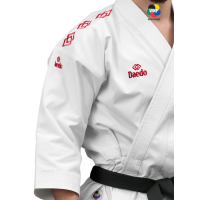 Karategi / Kimono Kata Compétition "Bunkai" – 1 Veste Broderie rouge, 1 Pantalon, 40 % Polyester, 60 % Coton | Artsmartiaux.fr