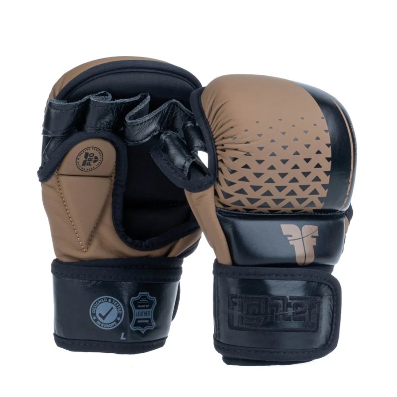 Gants Fighter MMA Pro - noir/marron, FMGL-PRO-00