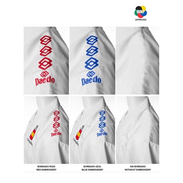 Karategi / Kimono Kumite Compétition "Ultra" – 2 Vestes (Bleue & Rouge), 1 Pantalon, 100 % Polyester, WKF | Artsmartiaux.fr