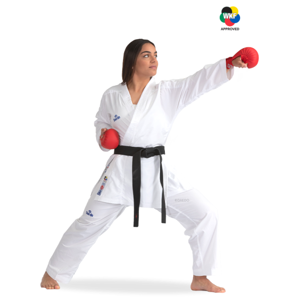 Karategi / Kimono Kumite Compétition "Ultra" – 2 Vestes (Bleue & Rouge), 1 Pantalon, 100 % Polyester, WKF | Artsmartiaux.fr