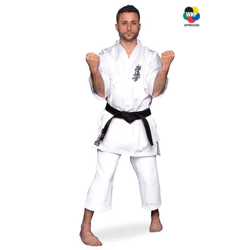 Karategi / Kimono Shodan Kyokushinkai – 65 % Coton, 35 % Polyester, Tailles 000-8 | Artsmartiaux.fr